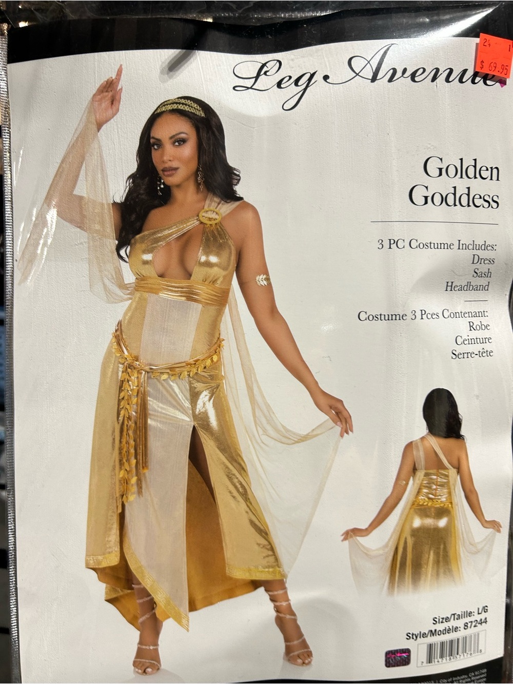 Leg Avenue Gold Metallic Golden Goddess Costume Dress